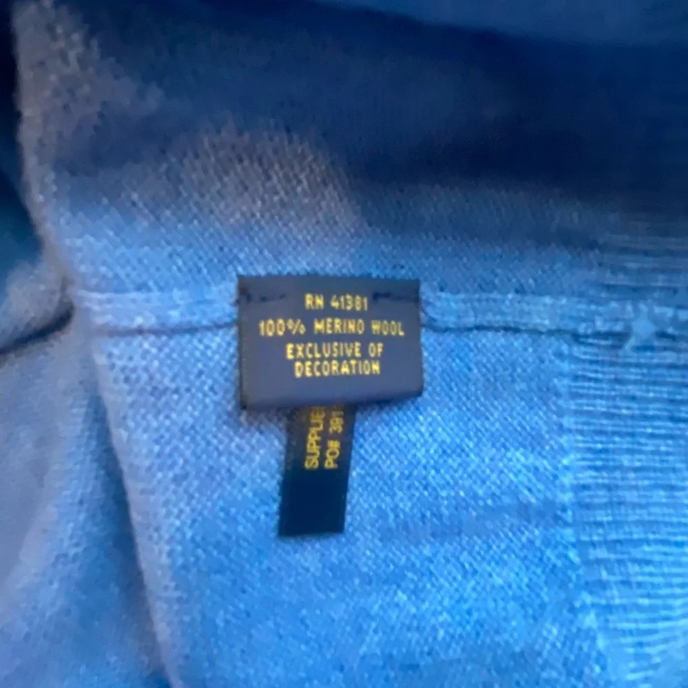 Polo Ralph Lauren Men's Blue V-Neck Sweater 100% Merino Wool SZ Large - Picture 4 of 6